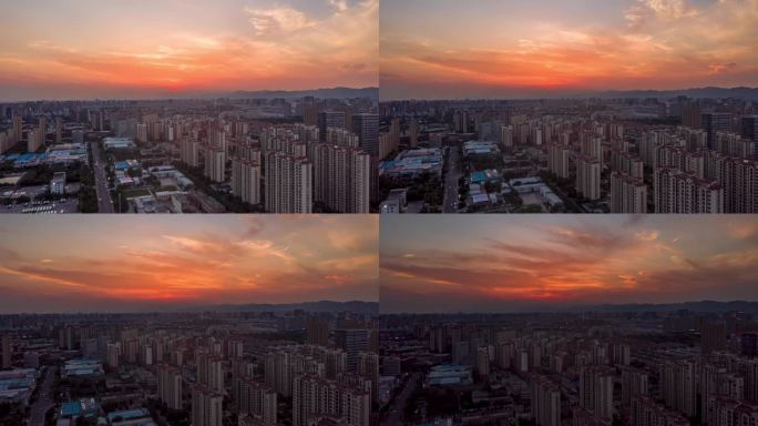 【原创】包头高新区夕阳航拍延时