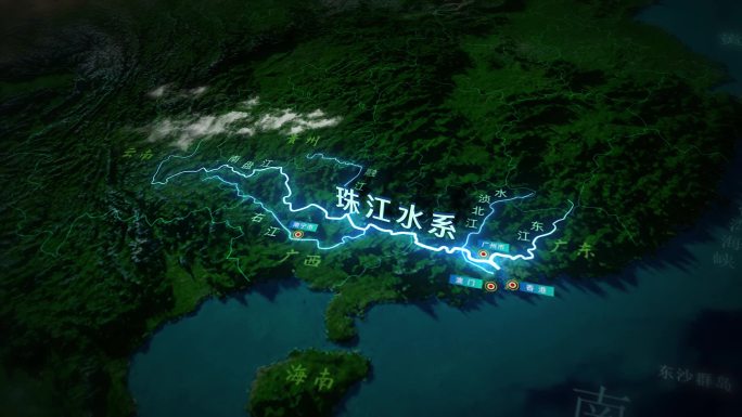 珠江水系地图（AE）