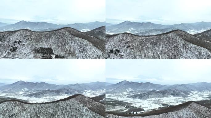 山区冬季雪景航拍