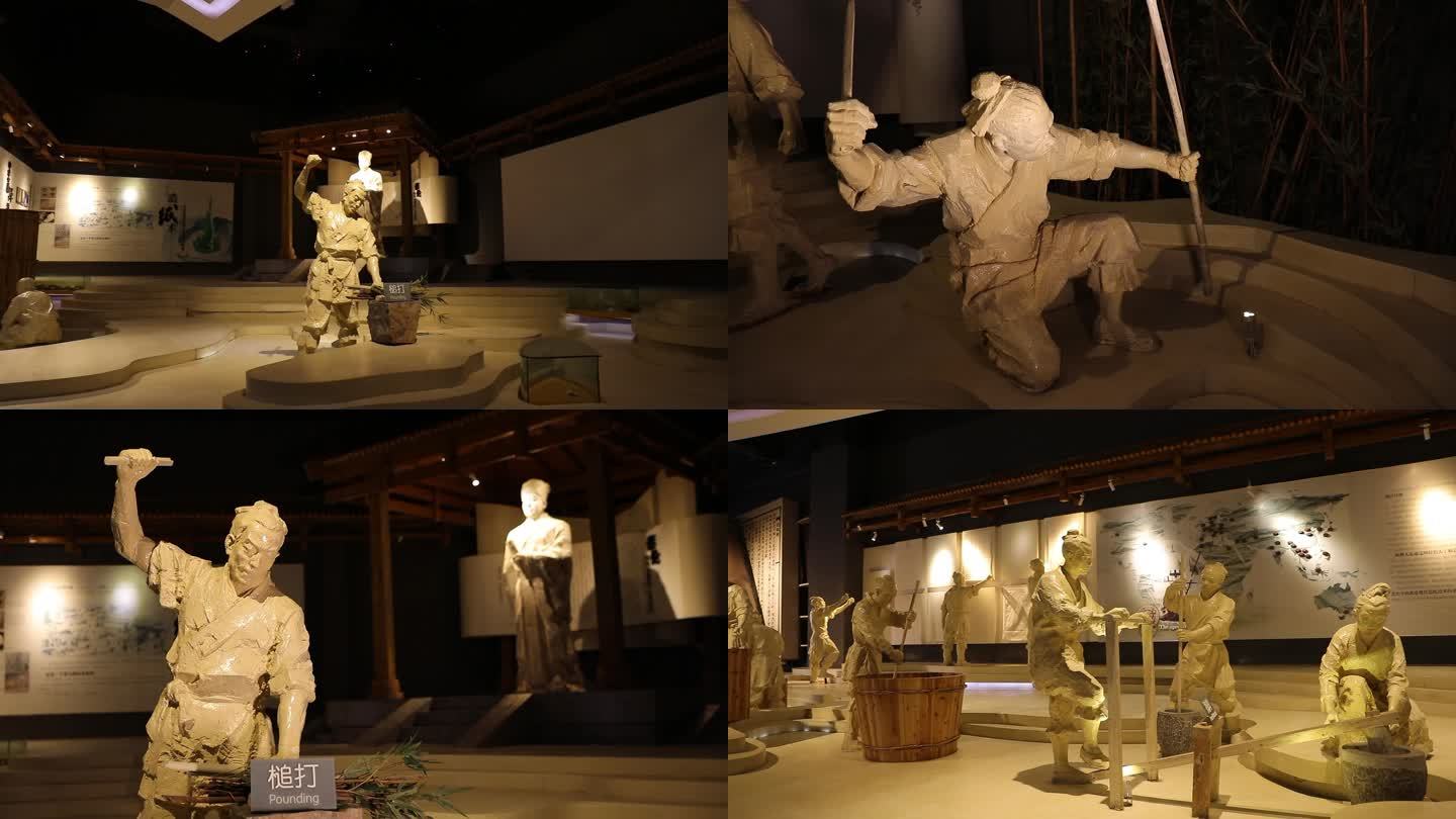 蔡伦造纸术场景雕塑还原 造纸术 历史