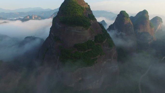 中国，广西省，八角寨（八角村）峰，红砂岩地形