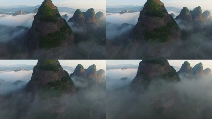 中国，广西省，八角寨（八角村）峰，红砂岩地形