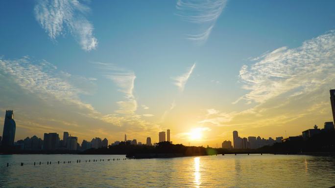 厦门城市大景日落延时摄影