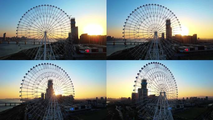 南昌之星摩天轮朝阳大桥赣江红谷滩