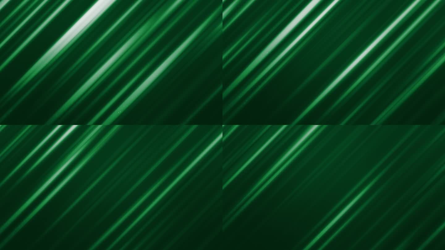 带有绿光条纹的抽象奢华背景。几何图形运动动画，简单优雅的通用最小3d技术BG库存视频