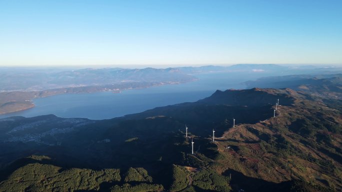 魔豆山早晨上空500米环视一周，大全景