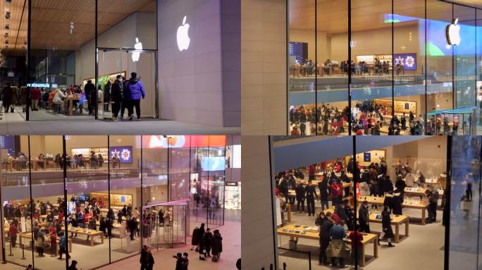 苹果店买手机的人群