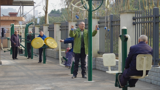 农村敬老院、老人锻炼