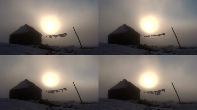 小屋与太阳和谐相处