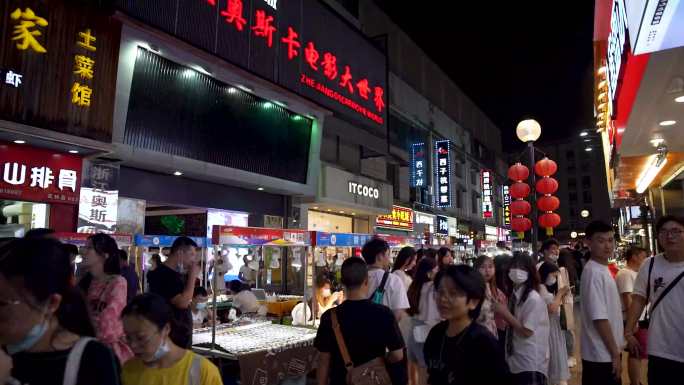 杭州上城区武林夜市美食街4K视频合集