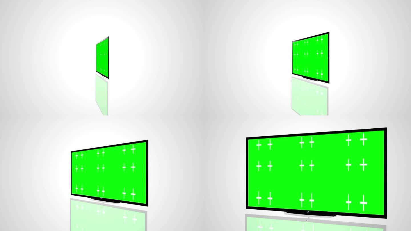 液晶电视翻转特效绿幕抠像倒影