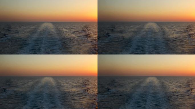 日落时分乘渡轮渡海