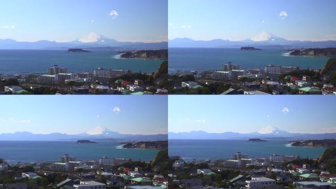 住宅区以外的隐岛和富士山