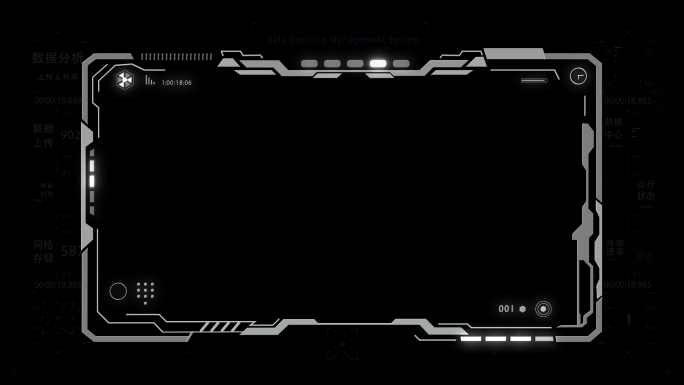 科技感带透明通道视频边框