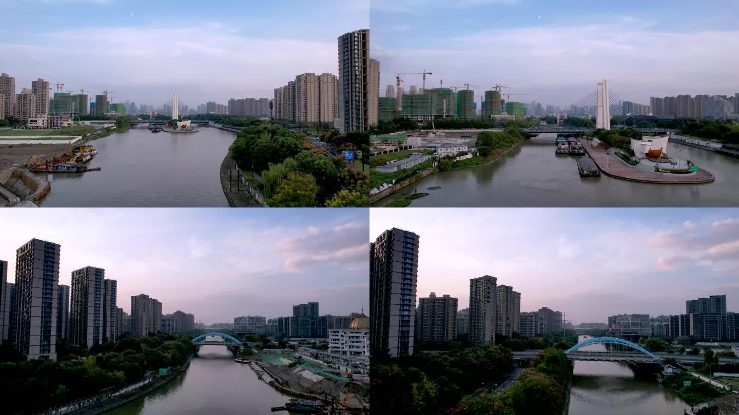 4K航拍杭州京杭大运河视频合集
