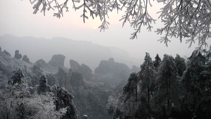 张家界国家森林公园冬季，湖南，中国