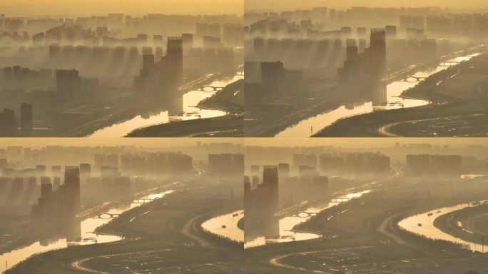 运河之都江苏淮安的城市早晨
