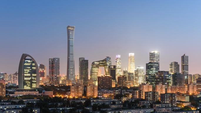 【原创】北京国贸CBD核心区建筑群日转夜