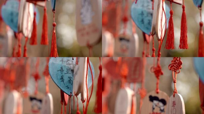 【4K】红色吊穗手写祝福语爱情宣言