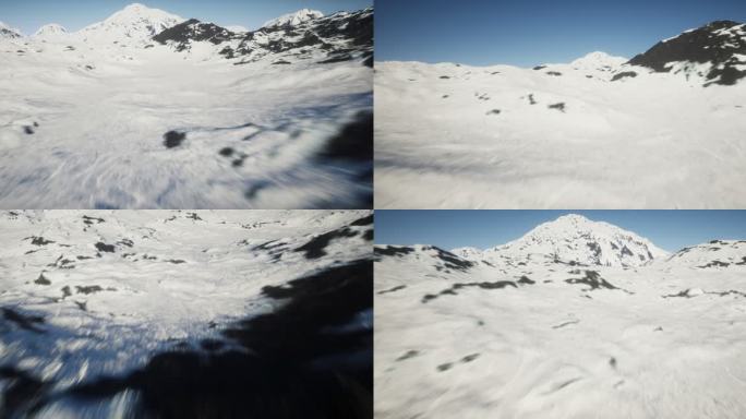 4k雪山穿梭滑雪视角_高山滑雪