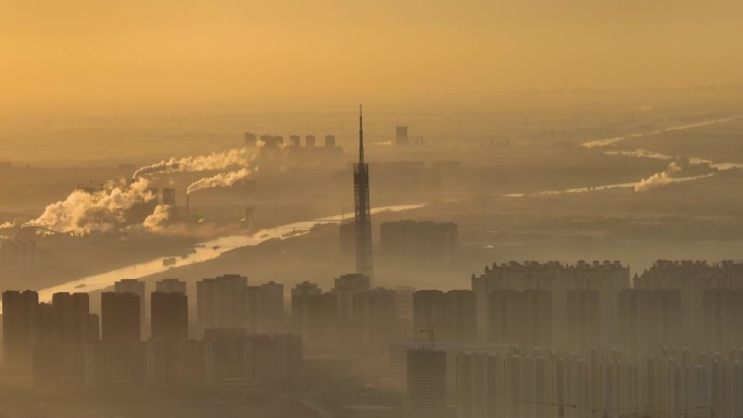 运河之都江苏淮安的城市早晨