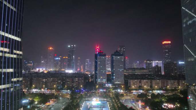 航拍广州花城汇天河cbd夜景