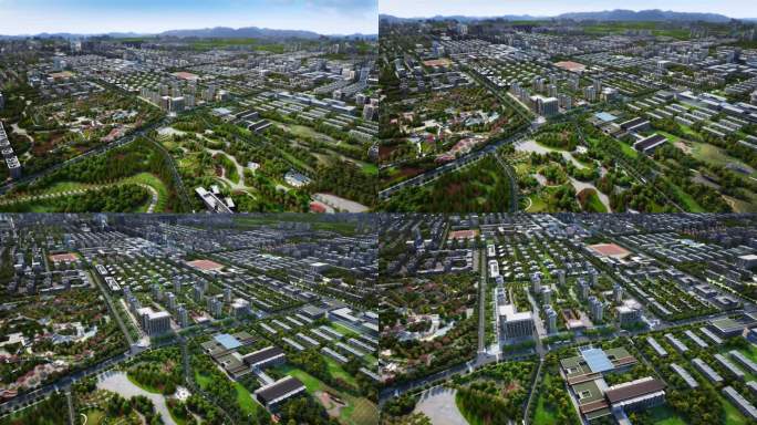 航拍地产项目城市规划三维动画