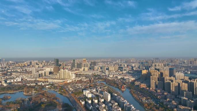 运河之都江苏淮安的城市早晨