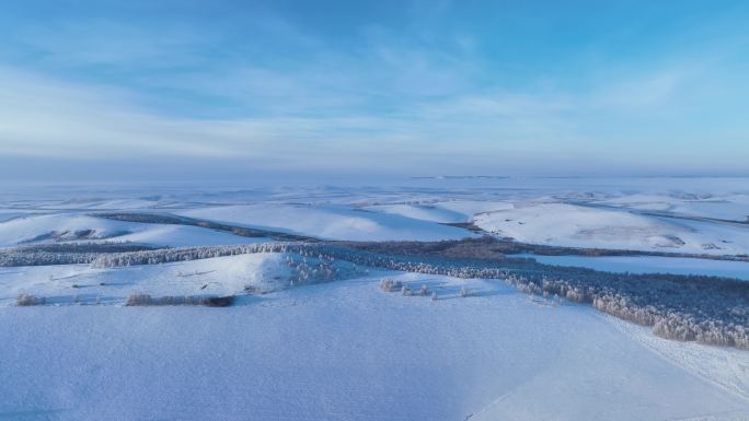 航拍内蒙古雪域雪原风光