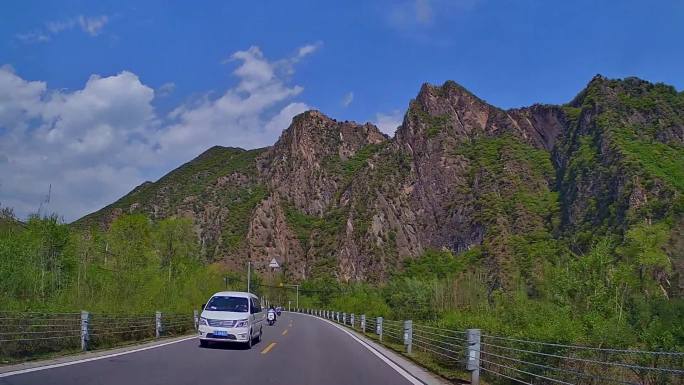 行车素材.北京延庆百里画廊全景