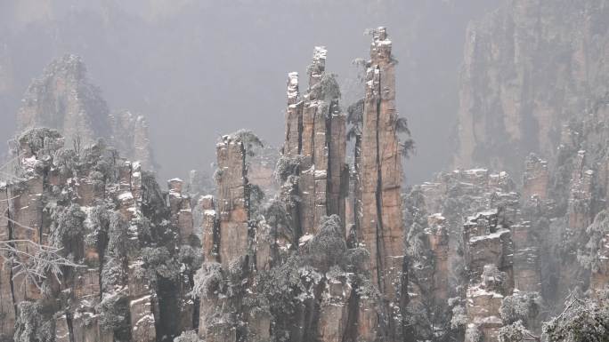 张家界国家森林公园冬季，湖南，中国