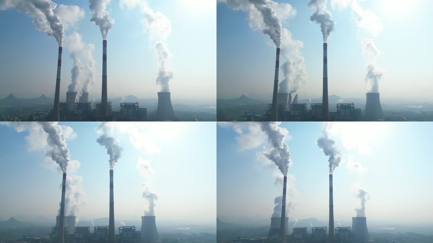 烟囱排放烟雾大气污染空气污染碳排粉尘污染