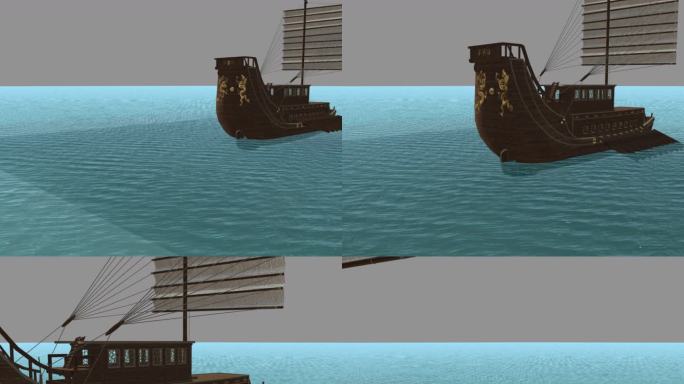 海上航行的中国古代战船