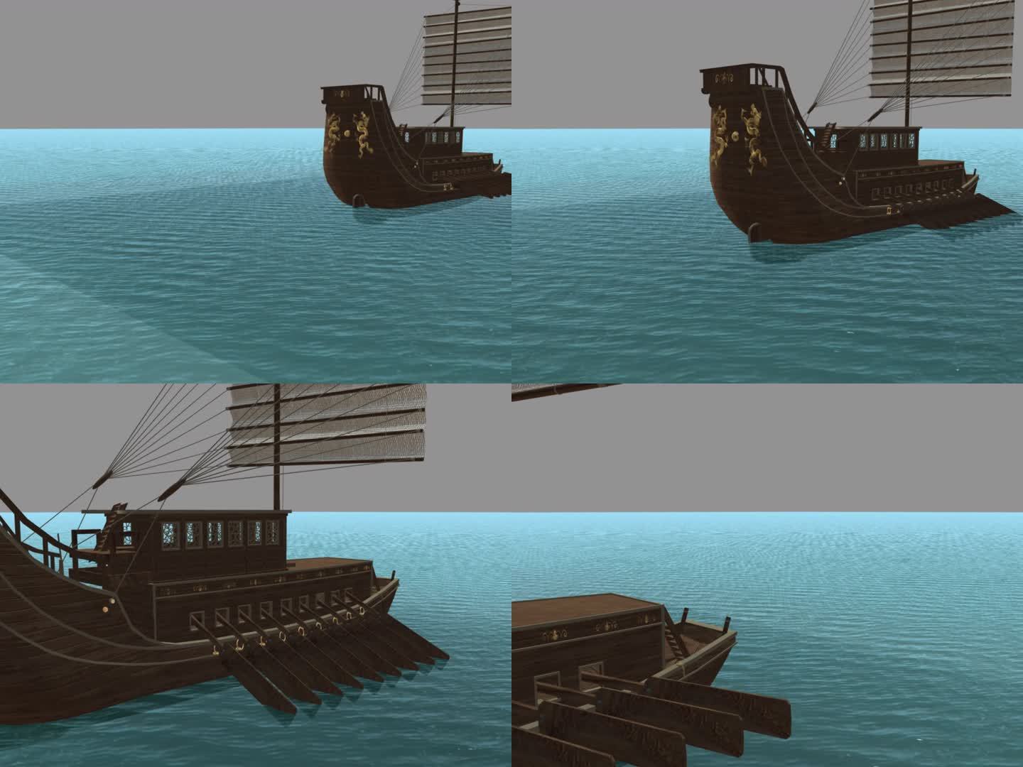 海上航行的中国古代战船