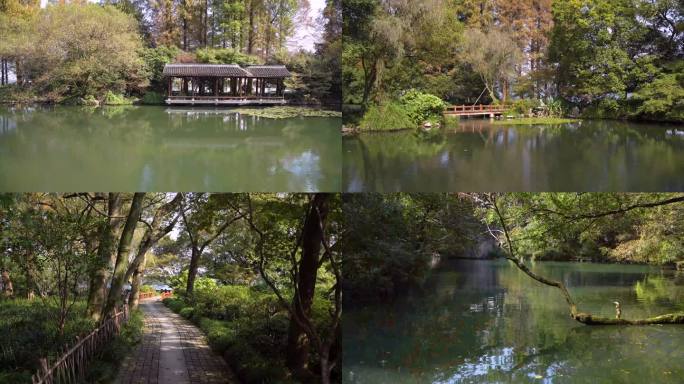 杭州西湖景区红栎山庄园林建筑4K视频合集