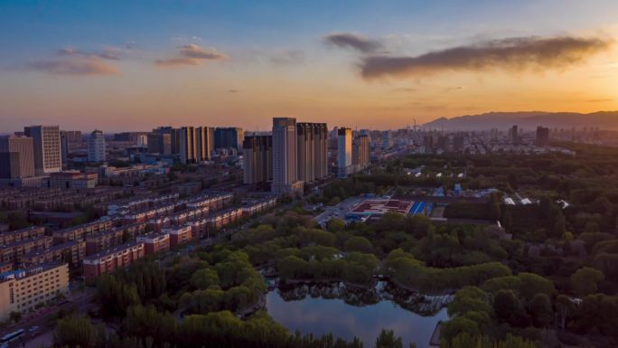 【原创】阿尔丁植物园夕阳航拍延时