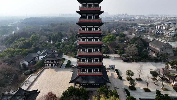 江苏扬州大明寺冬季宣传片航拍