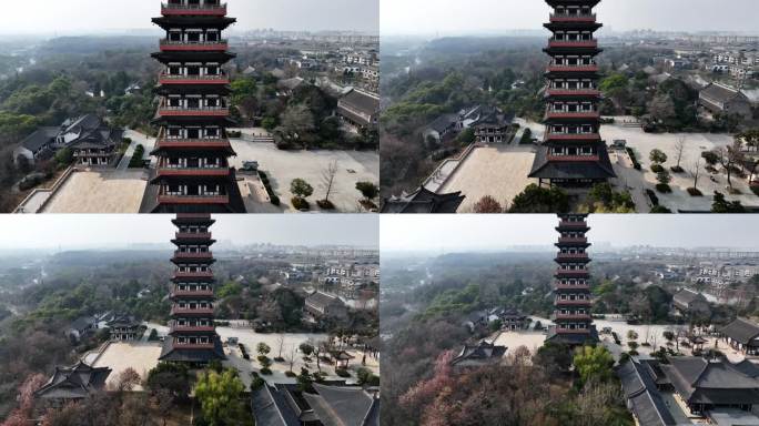 江苏扬州大明寺冬季宣传片航拍