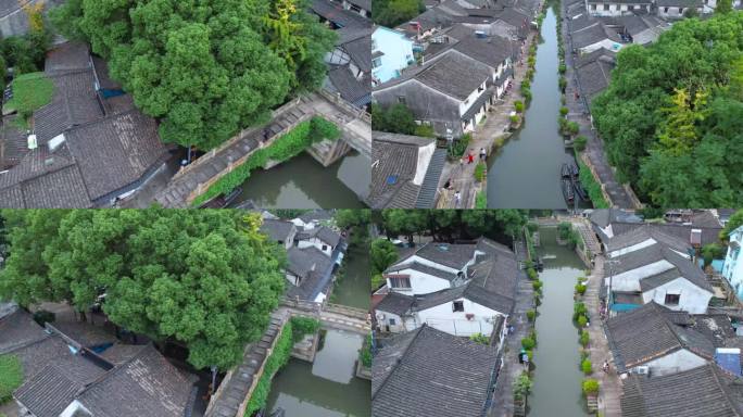 【原创可商】航拍浙江绍兴八字桥古街区建筑