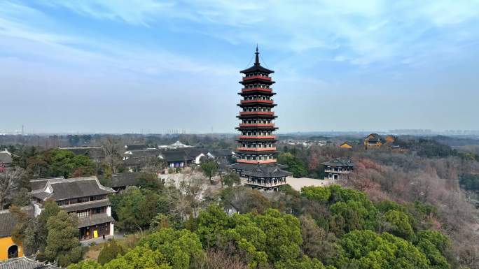 江苏扬州大明寺冬季宣传片航拍