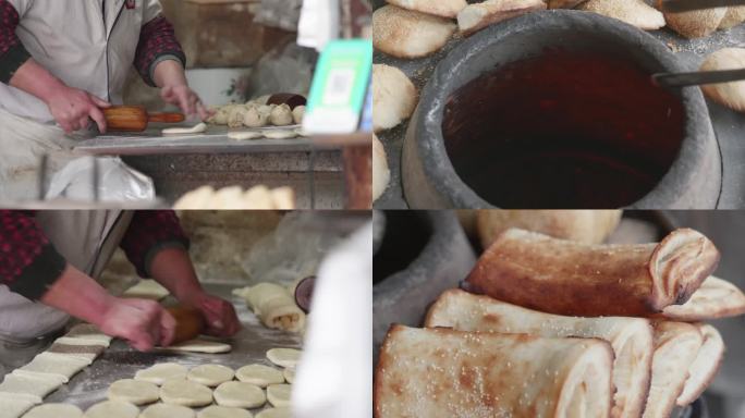 烧饼制作过程，传统味道烧饼