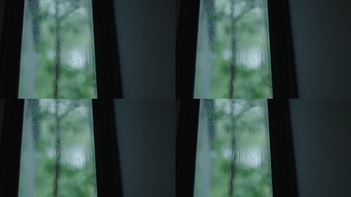 早晨慵懒的雨天大雨下雨天玻璃窗
