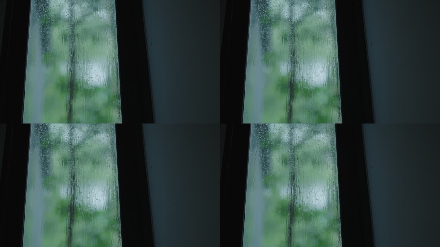 早晨慵懒的雨天大雨下雨天玻璃窗