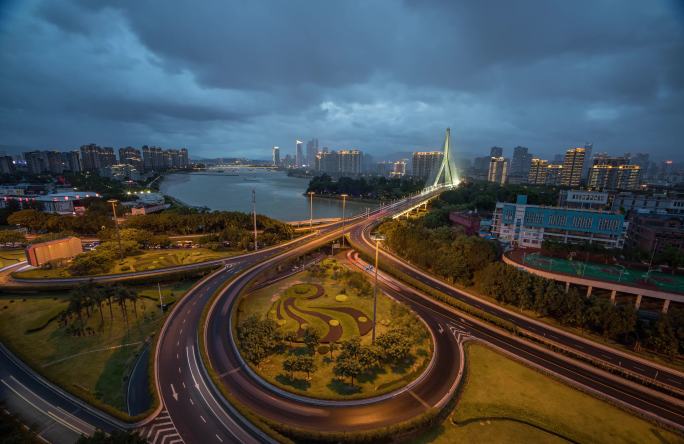 台风天日转夜延时