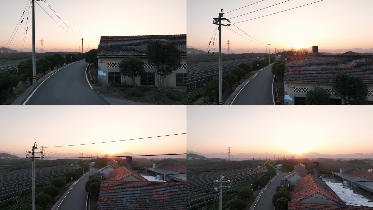 夕阳下的农村