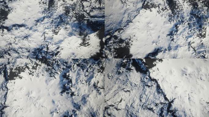 4k航拍雪山高空旋转降落