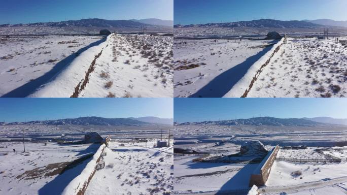 嘉峪关长城第一墩景区雪景