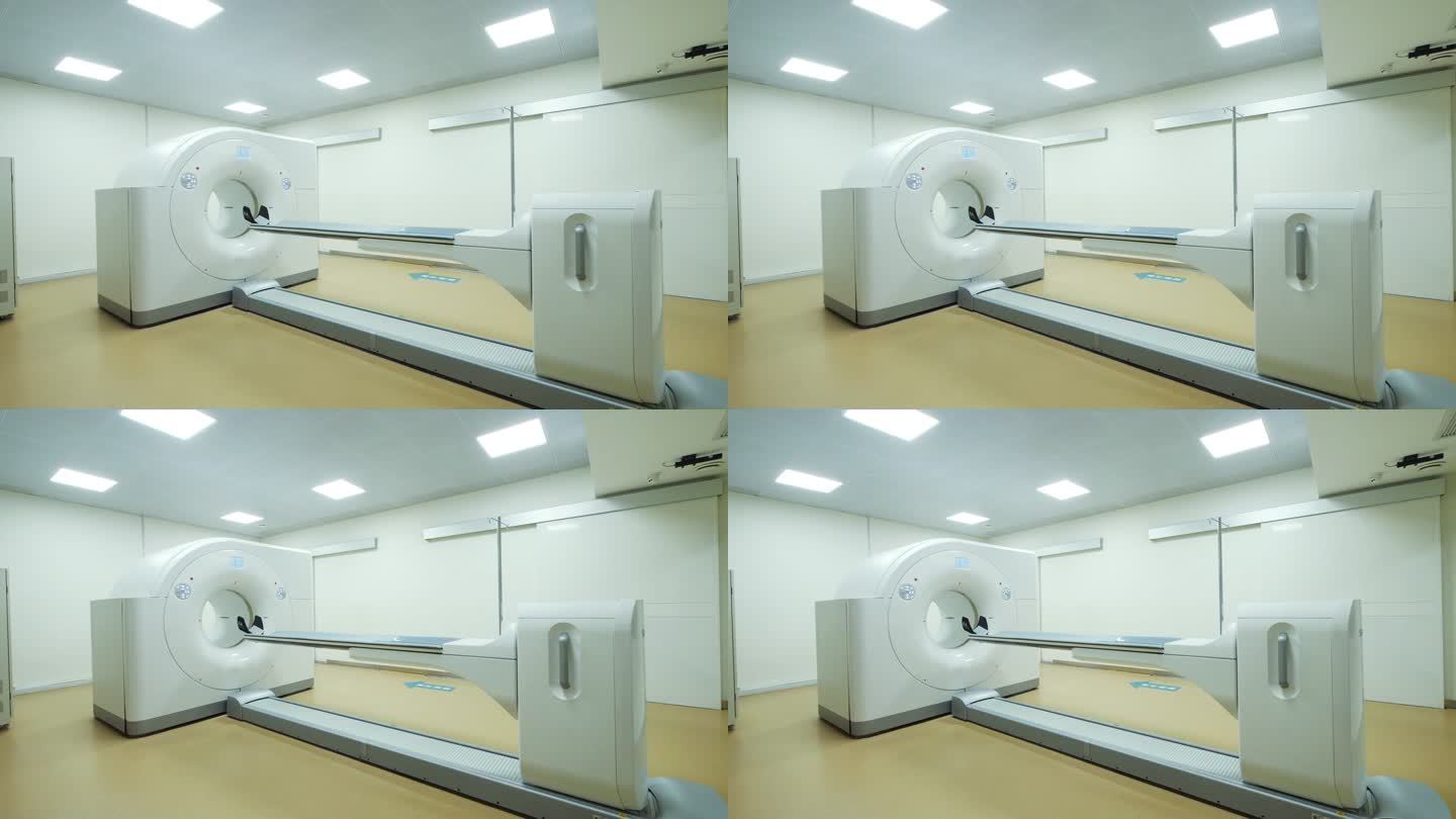 医院的空猫扫描床检查设备看病核磁共振