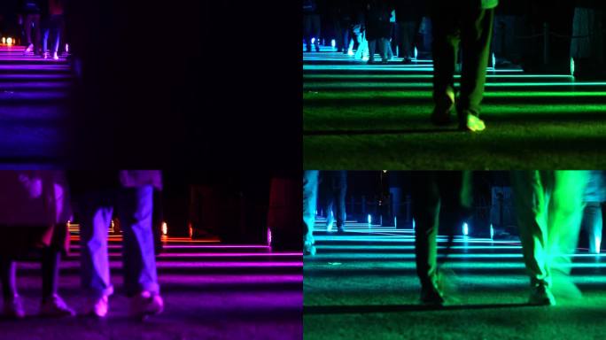 霓虹灯下的脚步/夜晚写意散步/脚步慢动作