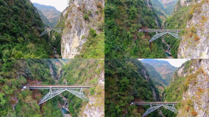 【4k】航拍滇越铁路五家寨人字桥